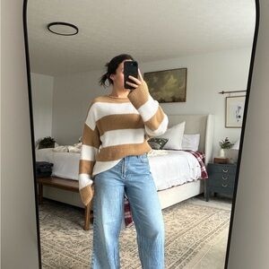 Striped Brown and White Sweater